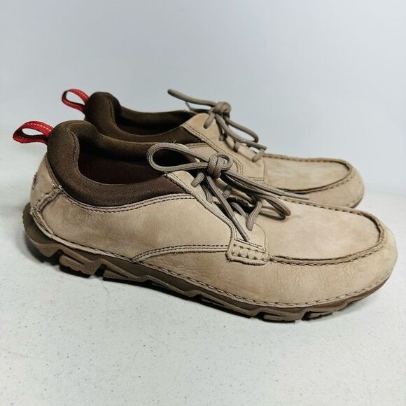 Rockport Shoes Mens 9,5 Khaki Tan Nubuck Leather Slip On Loafer - Picture 2 of 7